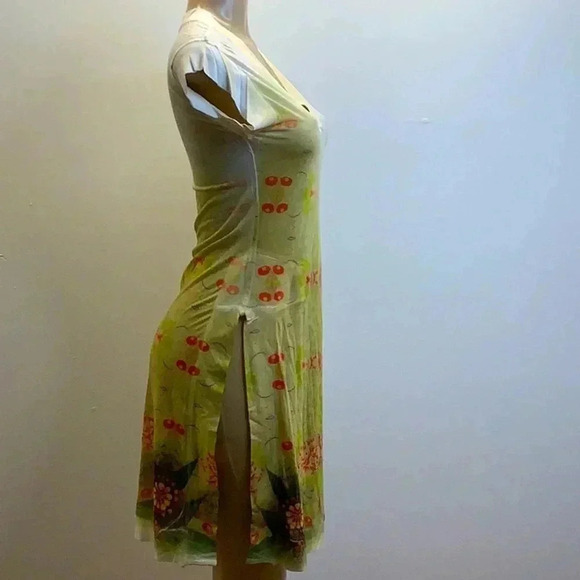 Alchemic Size Small Midi Sublimation Printed Dress With Side Slits. - Picture 3 of 5